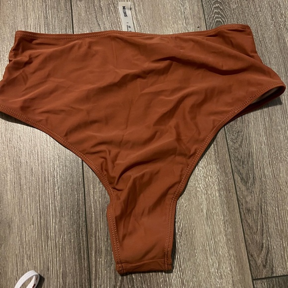 SHEIN Size L 3 piece Brown Tie Dye Crisscross Tie Back Push Up Bikini Swimsuit - Picture 7 of 13